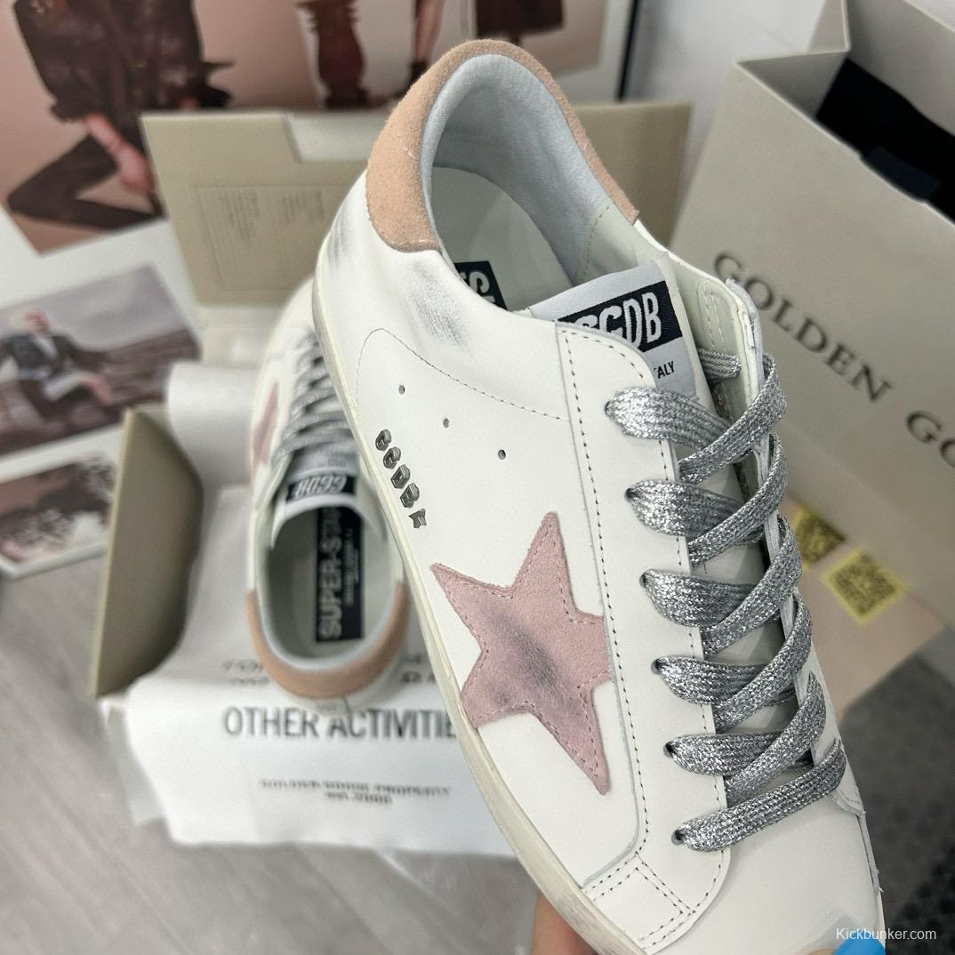 2025 Unisex GGDB White Pink Leather Sneakers