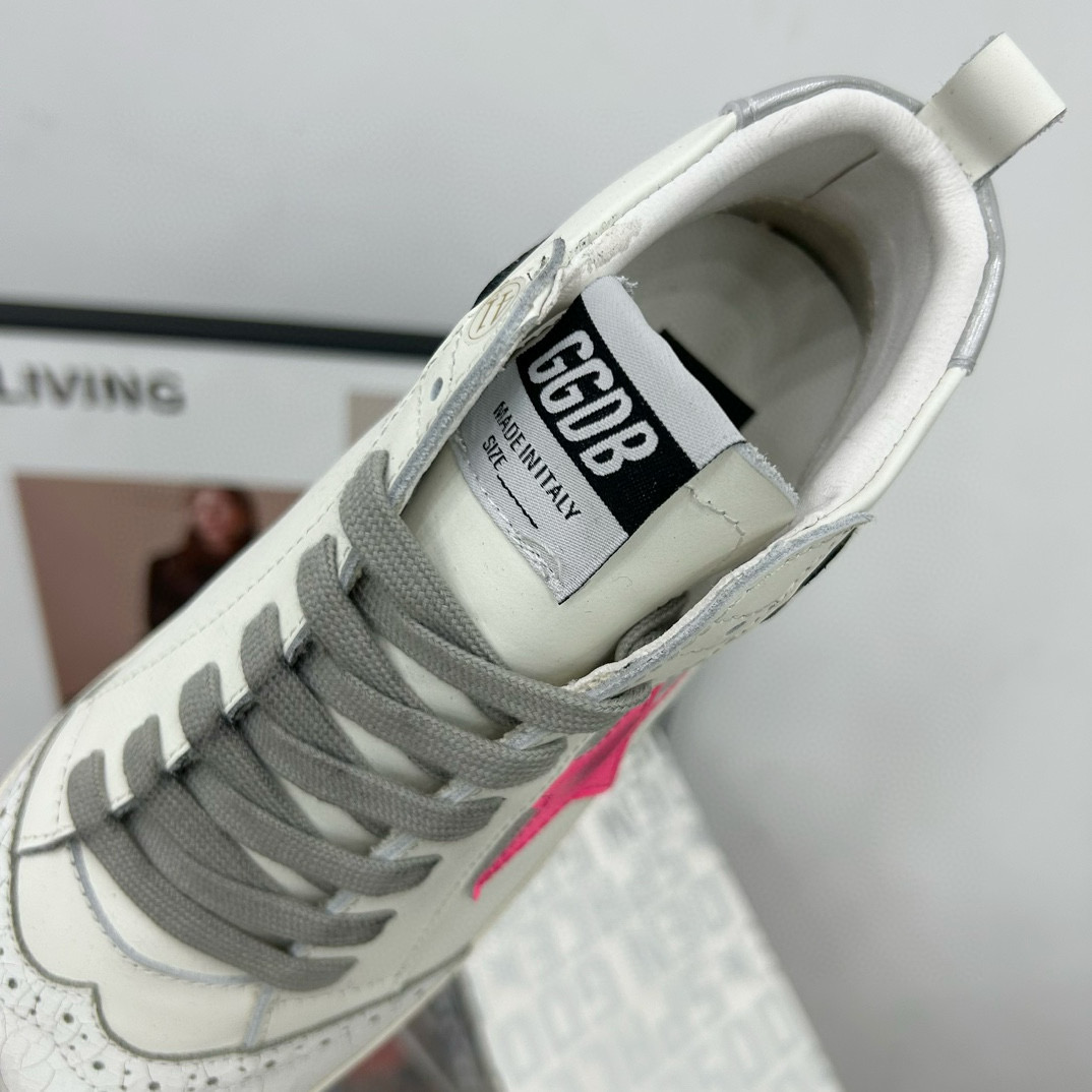 2024 Unisex GGDB White Pink Leather High Top Sneakers MJ00300