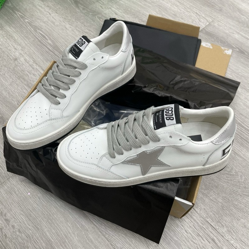 2024 Unisex GGDB White Silver Leather Sneakers MJ00260