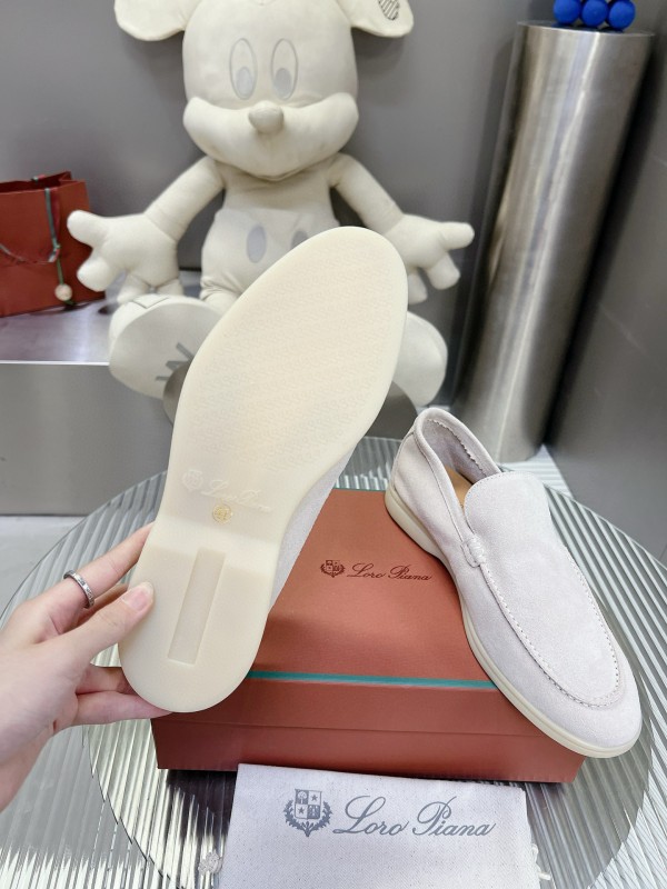 2024 Unisex LP White Suede Loafers MJ00270