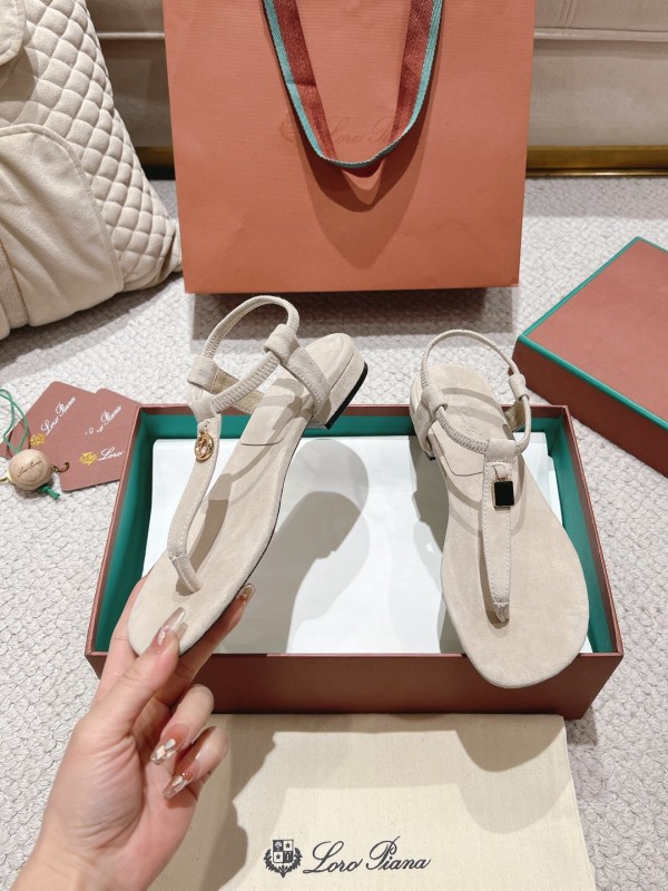 2025 Women LP Beige Suede Sandals LY00360