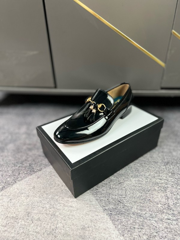 2024 Men Gucci Black Leather Loafer MJ00280