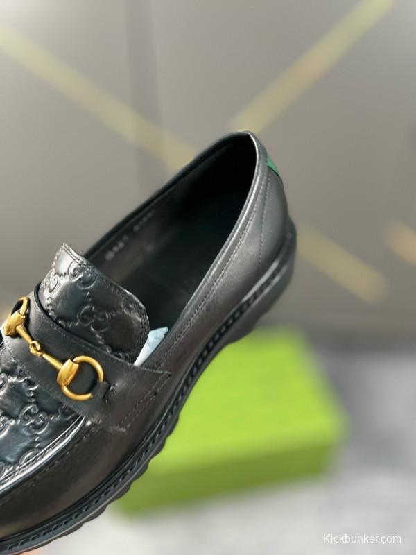 2024 Men Gucci Black Leather Formal Shoes MJ00300