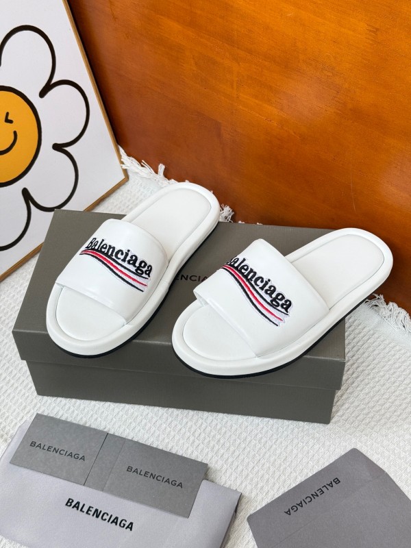 2025 Slippers Balenciaga White Fabric Slippers