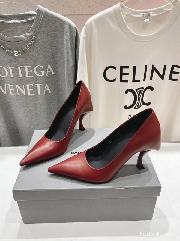 2025 Women Balenciaga Brown Leather High Heels