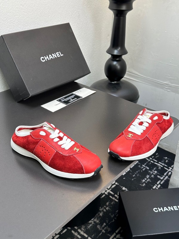 2025 Women Chanel Red Leather Casual Sneakers Fashion Craft LY00360(F)