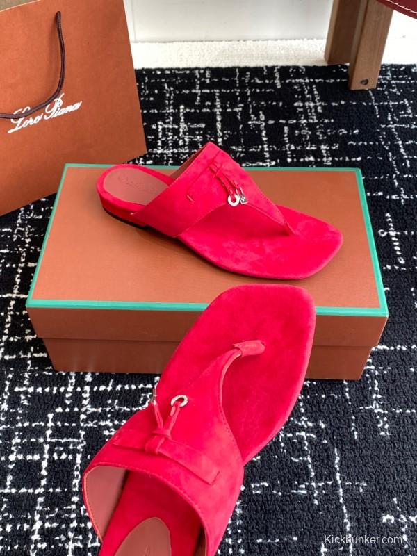 2025 Slippers LP Red Suede Slippers