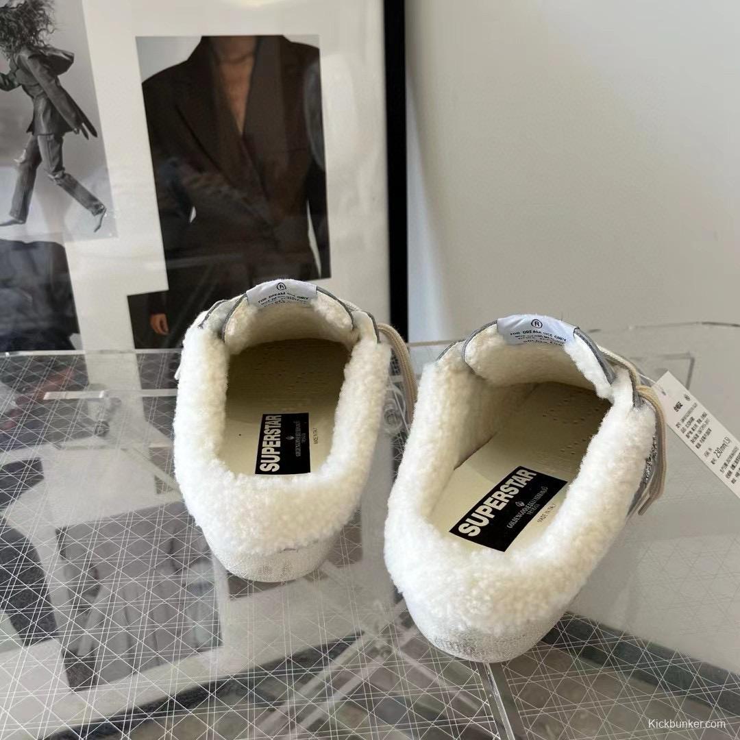 2024 GGDB Light Blue Shearling Leather Slippers MJ00280