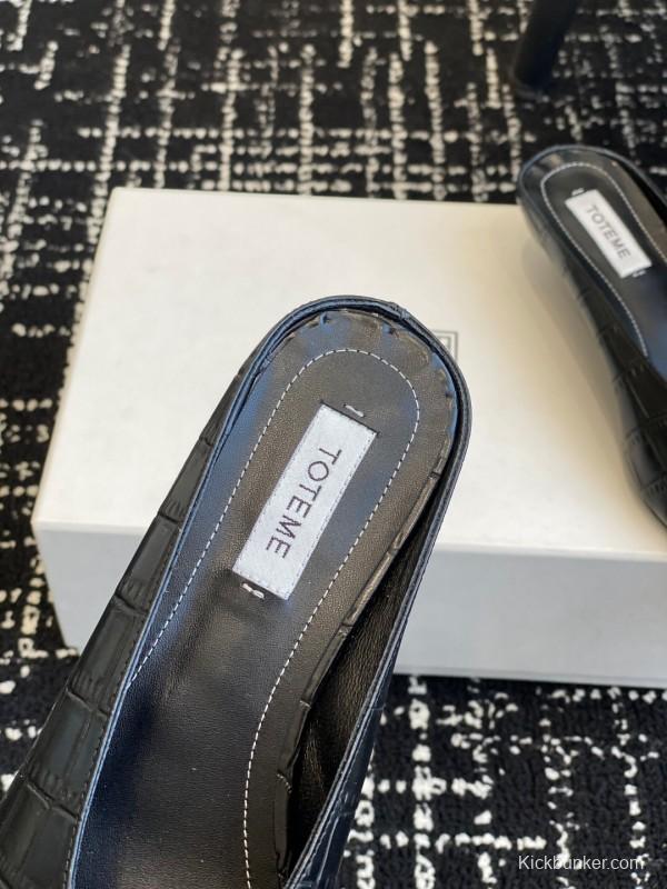 2025 Women Toteme Black Leather Mules