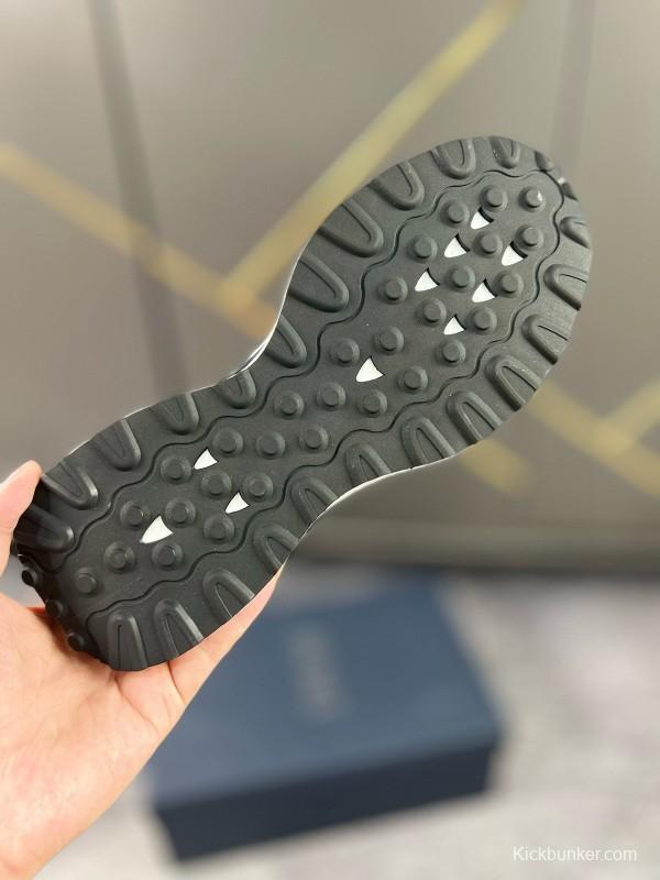 2024 Unisex Dior Blue Grey Leather Fabric Casual Shoes MJ00270