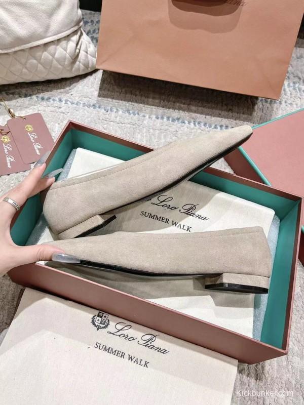 2025 Women LP Beige Suede Ballet Flats LY00320