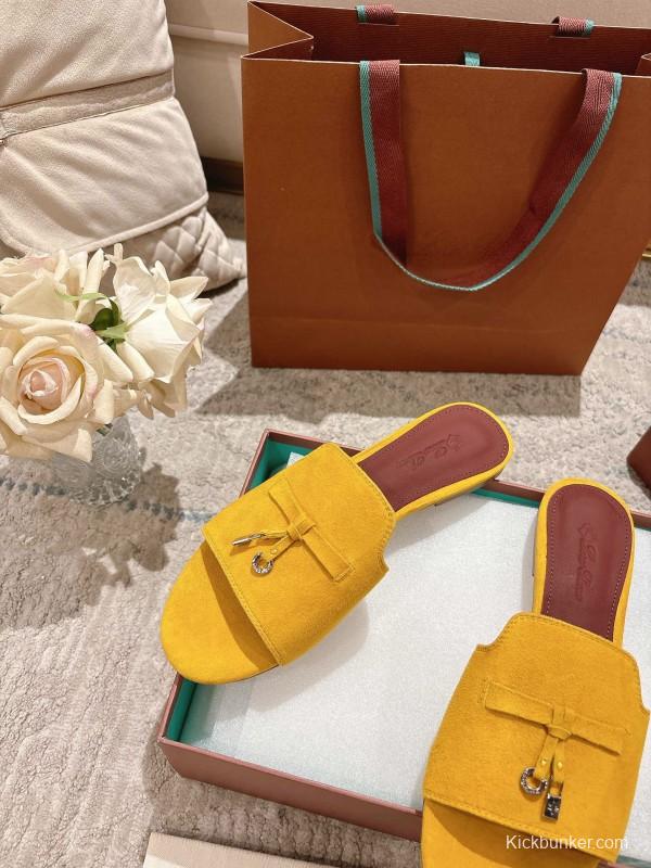 2025 Women LP Yellow Suede Slippers LY00000