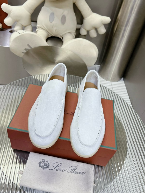 2024 Unisex Le Parmentier White Calf Suede Loafers MJ00270