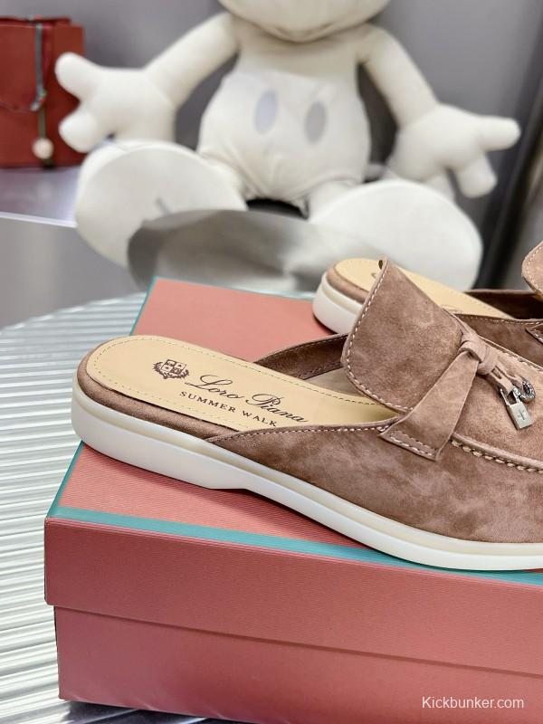 2024 Slippers LP beige suede Half Drag MJ00270