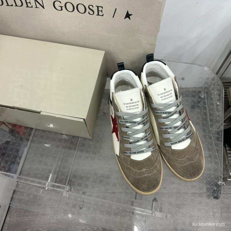 2024 Unisex GGDB White Red Glitter Suede Leather Sneakers MJ00300