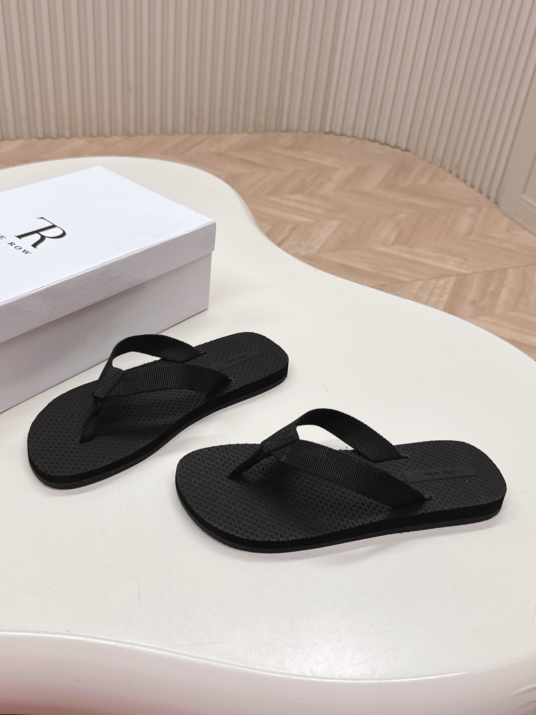 2025 The Row Black Rubber Slippers
