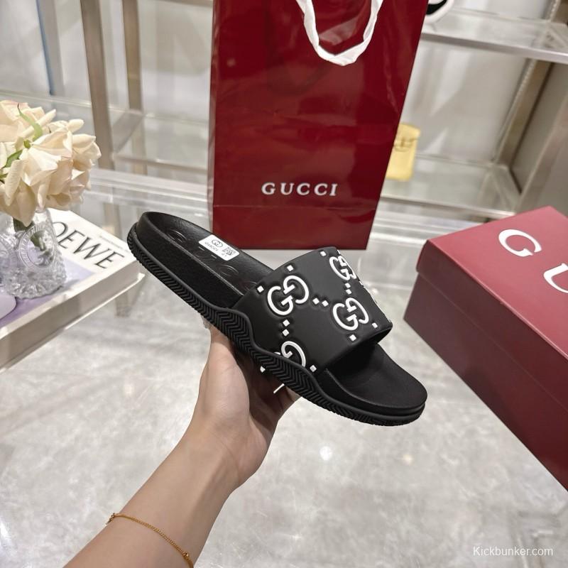 2025 Gucci Black Rubber Slippers