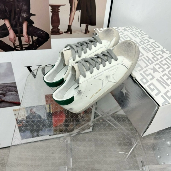 2025 Unisex GGDB White Green Leather Sneakers