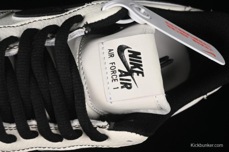 Nike Balenciaga Air Force 1'07 Low Collaboration Triple Swoosh Beige Black Casual Shoes - FR0538-090