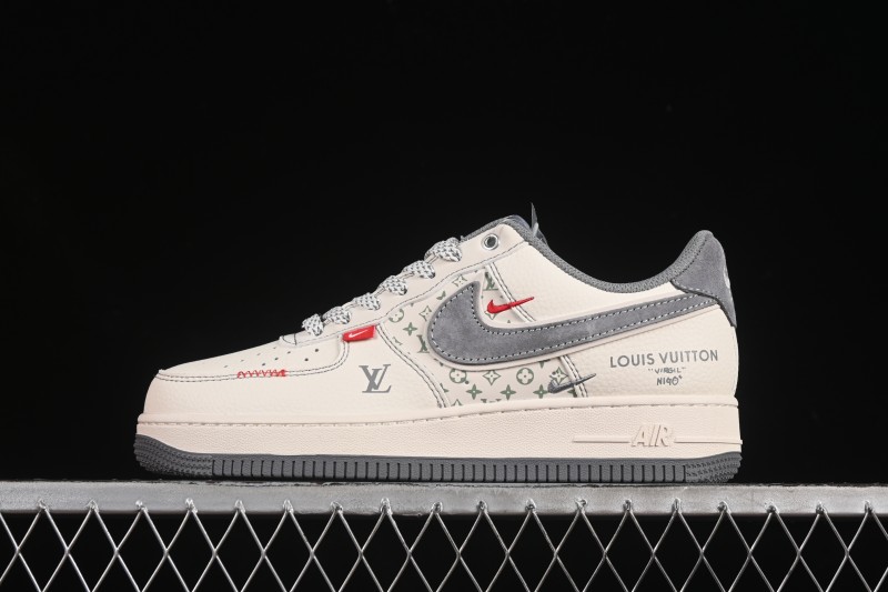 Nike Air Force 1 '07 Low LV Collaboration Light Gray Small Double Hook Casual Sneakers - YX5066-350