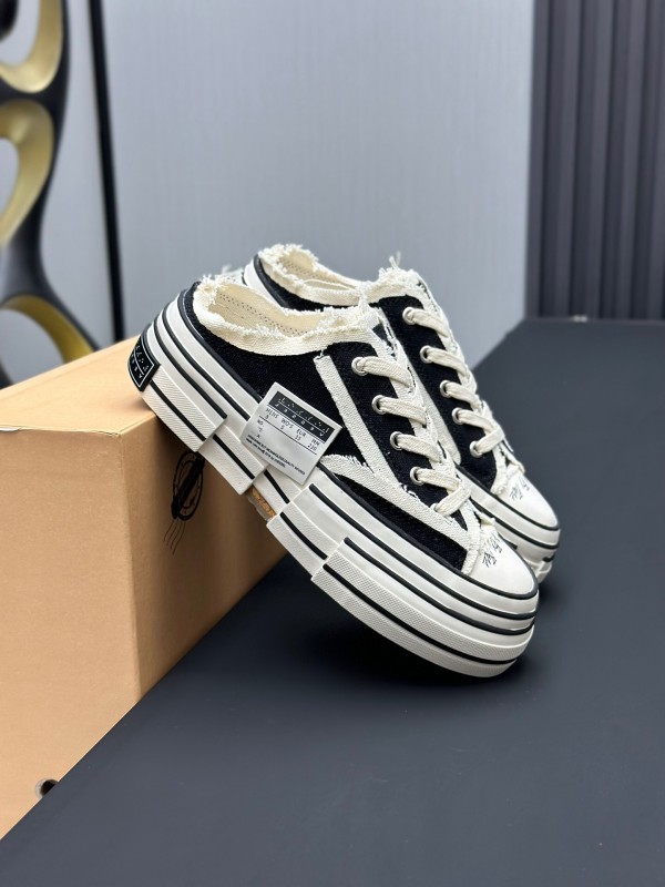 2025 Unisex XVESSEL Black White Canvas Plimsolls Vulcanized AS00240