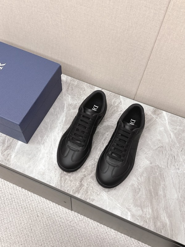 2025 Men Dior Black Leather Sneakers KFY00300