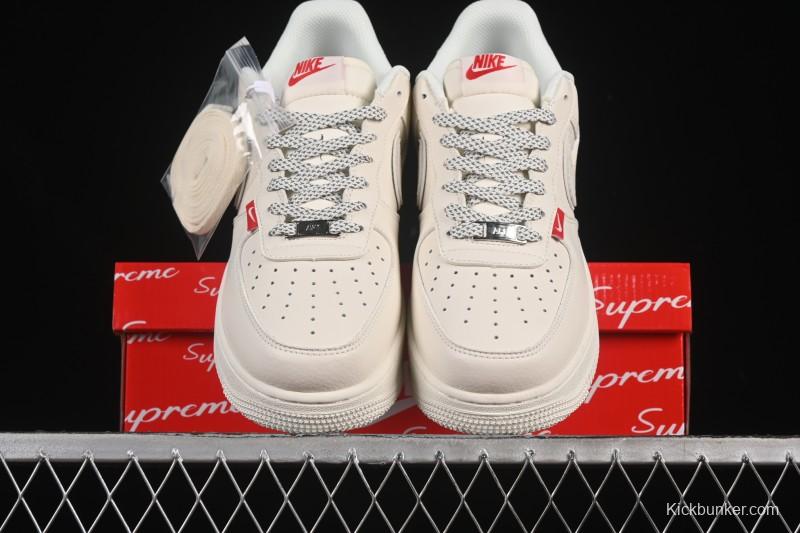 Nike Air Force 1 '07 Low Supreme Collaboration Versatile Beige Casual Sneakers - CS5288-011
