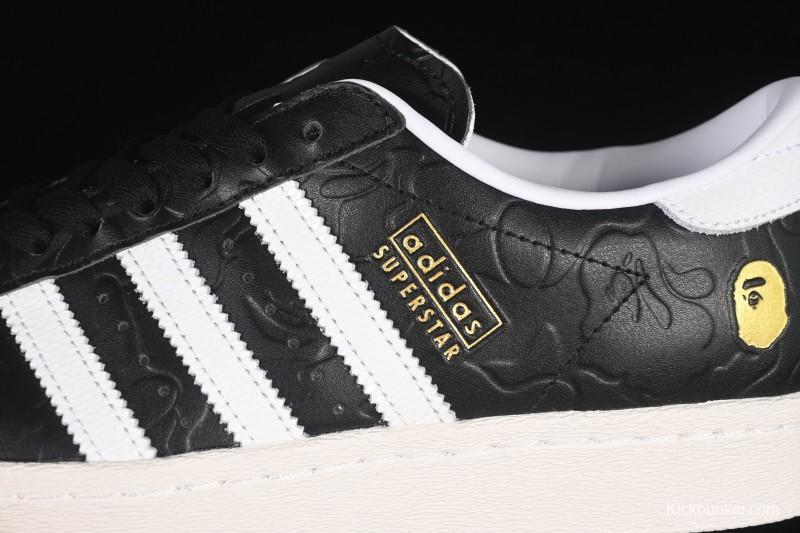Adidas Bape Superstar Casual Sneakers with Shell Toe Design - JQ3666
