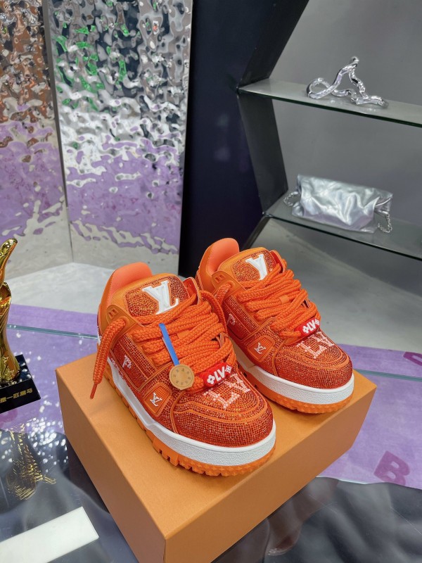 2025 Unisex Louis Vuitton Orange Crystal Plimsolls Bing Bing AS00420