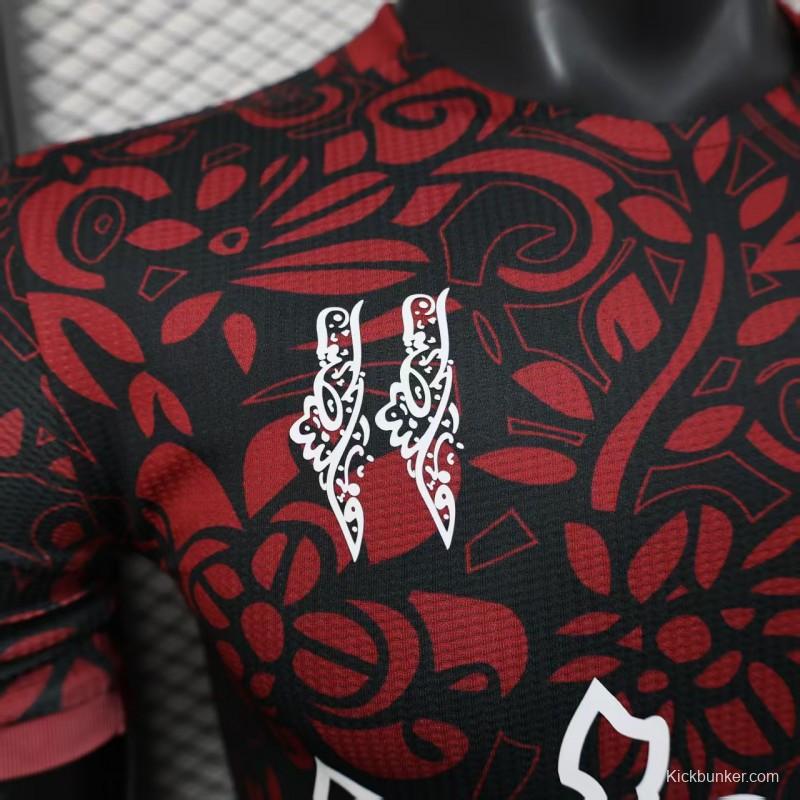 Player Version 25/26 FC Palestine Red with Traditional Floral Pattern Jersey