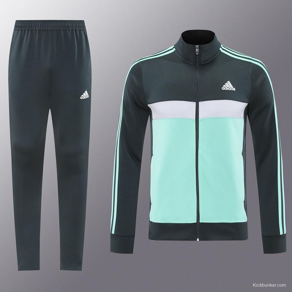 2025 Adidas Dark Grey Full Zipper Jacket +Long Pants
