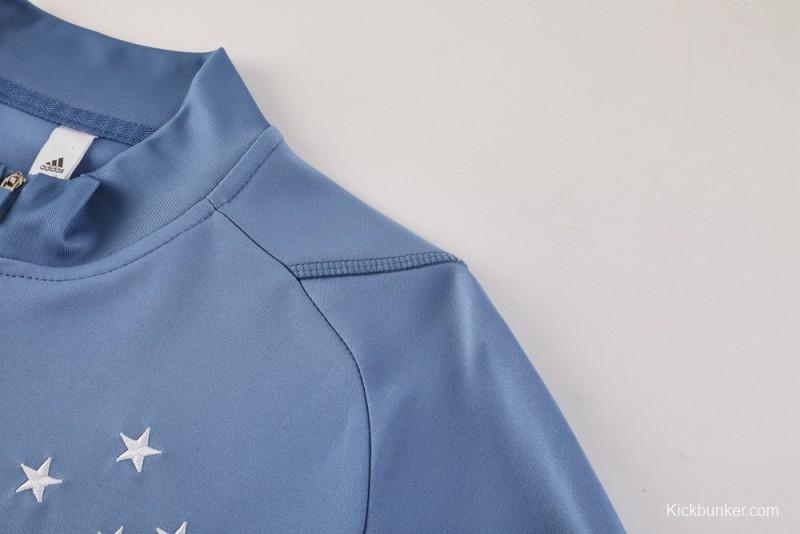 25/26 Cruzeiro Bluish Gray Navy Half Zipper Jacket+Long Pants