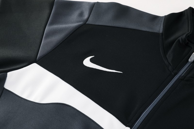 2025 Nike Black/Deep Grey Full Hoodie Zipper Jacket +Long Pants
