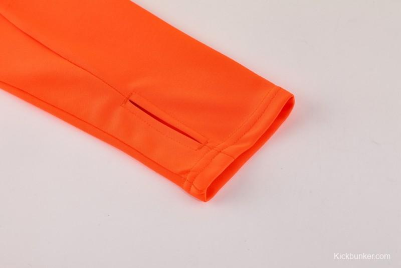 2025 Adidas Orange & Black with Leopard Print Pattern Half Zipper Jacket +Long Pants