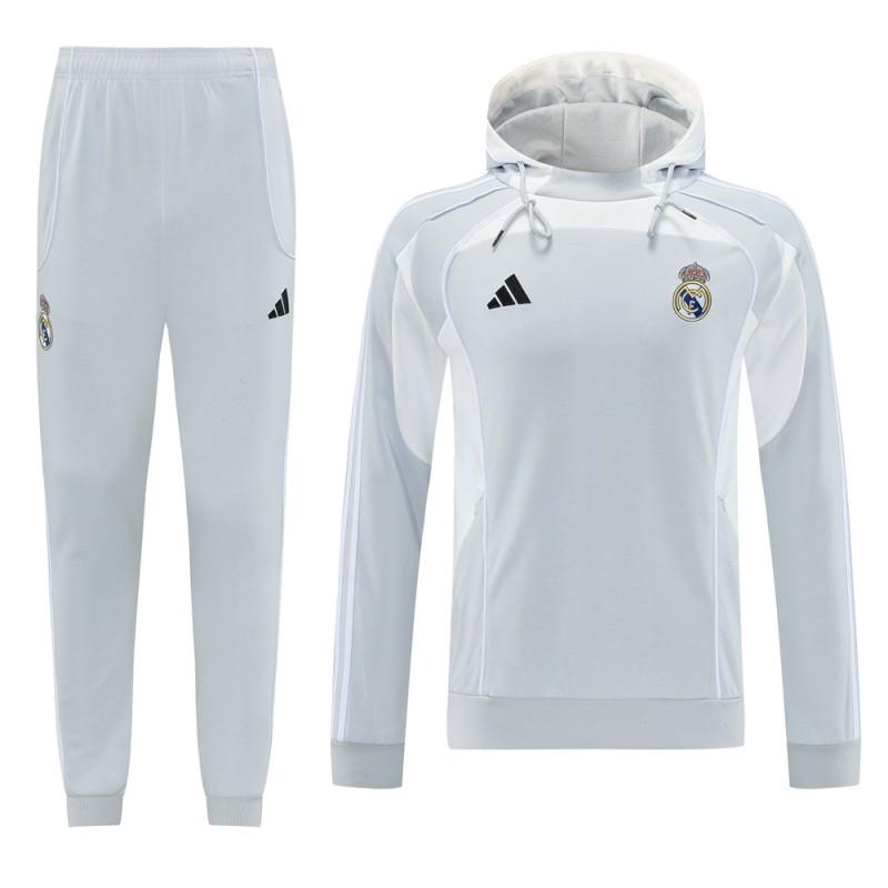25/26 Real Madrid Hoodie Full Zipper Jacket + Long Pants