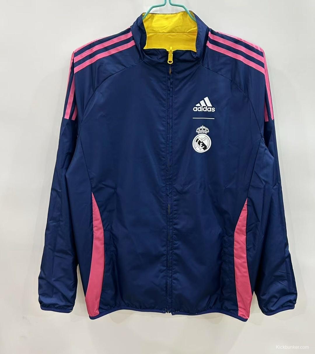25/26 Real Madrid Yellow/Navy Reversible Windbreaker