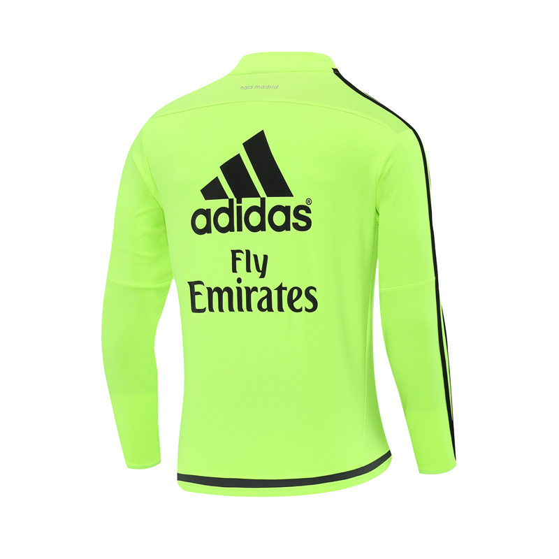 Retro 15/16 Real Madrid Fluorescent Green Half Zipper Jacket