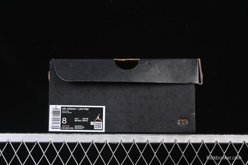 Nike Air Jordan 1 Low AJ1 Patent Leather Black Red Low-Top Casual Sneakers HV4089-006