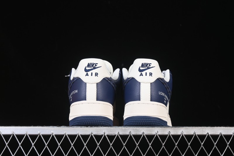 Nike Air Force 1 '07 Low LV Collaboration Navy Blue Cashew Flower Casual Sneakers - JP8028-009