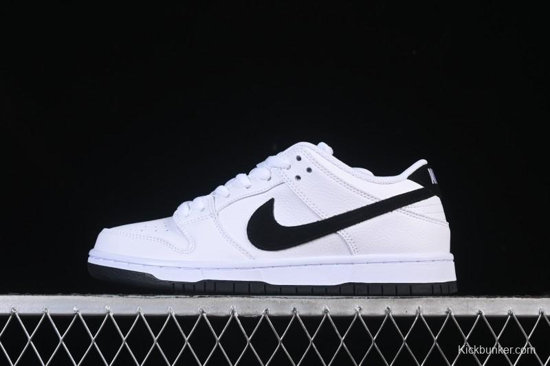 Nike SB Dunk Low Classic White Black Low-Top Casual Skate Shoes HF3704-100