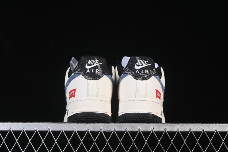 Nike Air Force 1 '07 Low Levi's Collaboration Light Blue Denim Four Swoosh Casual Sneakers - QW5606-261