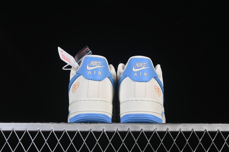 Nike Air Force 1 '07 Low Balenciaga Collaboration White Blue Gold Casual Sneakers - YF9511-803
