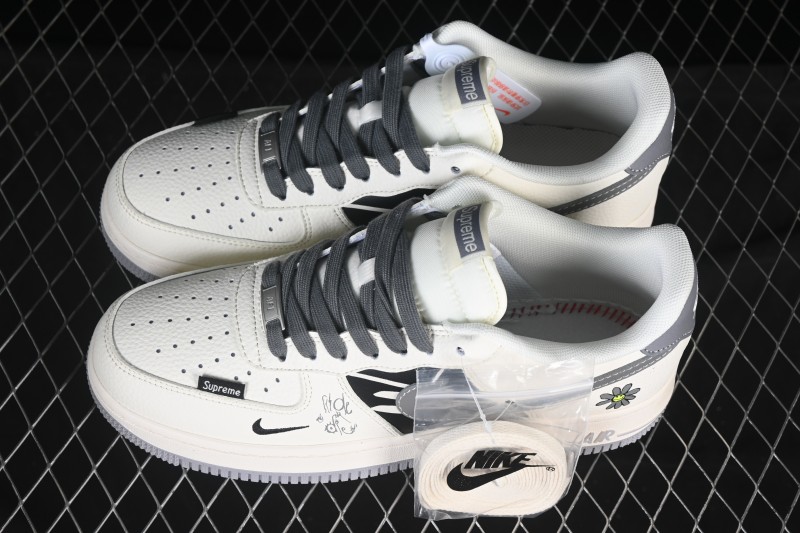 Nike Air Force 1 '07 Low Supreme Graffiti Beige Swoosh Casual Sneakers - QW5606-272