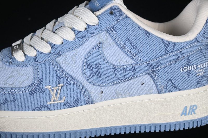 Nike Air Force 1 '07 Low LV Collaboration Light Blue Casual Sneakers - YF9511-823