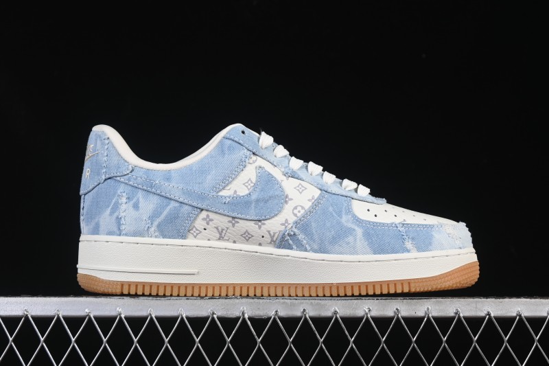 Nike Air Force 1 '07 Low Levi's White Light Blue Casual Sneakers - YF9511-814