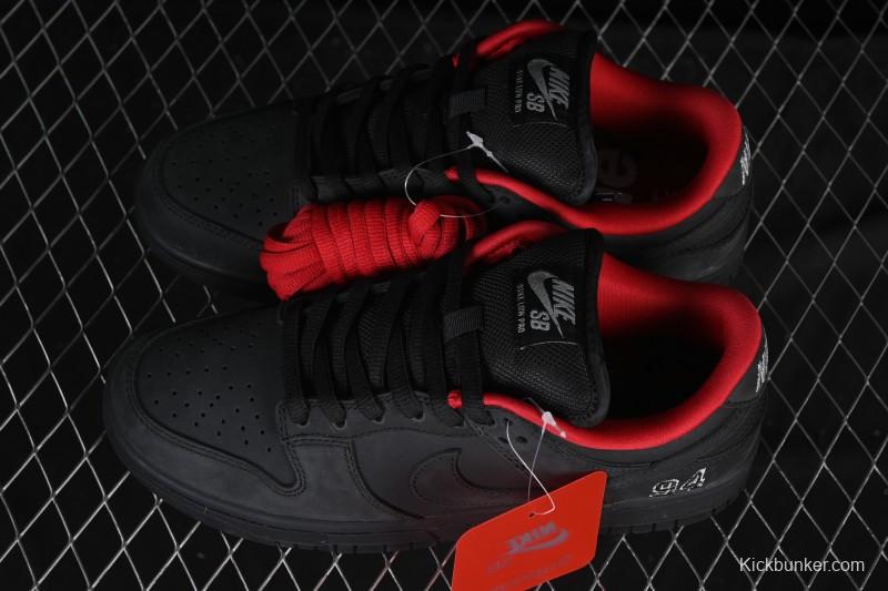 Nike Supreme x Nike SB Dunk Low Ocean Fog Limited Edition Black Warrior Low Top Casual Skate Shoes - HQ8487-001