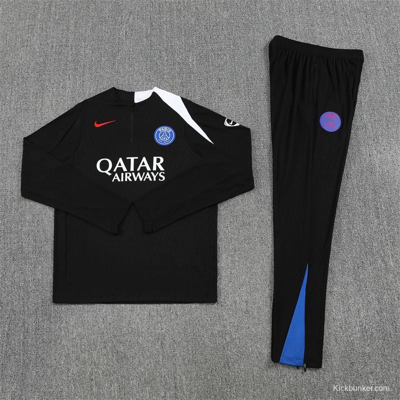 Player Version 25/26 PSG Black T90 Half Zipper Jacket+Long Pants