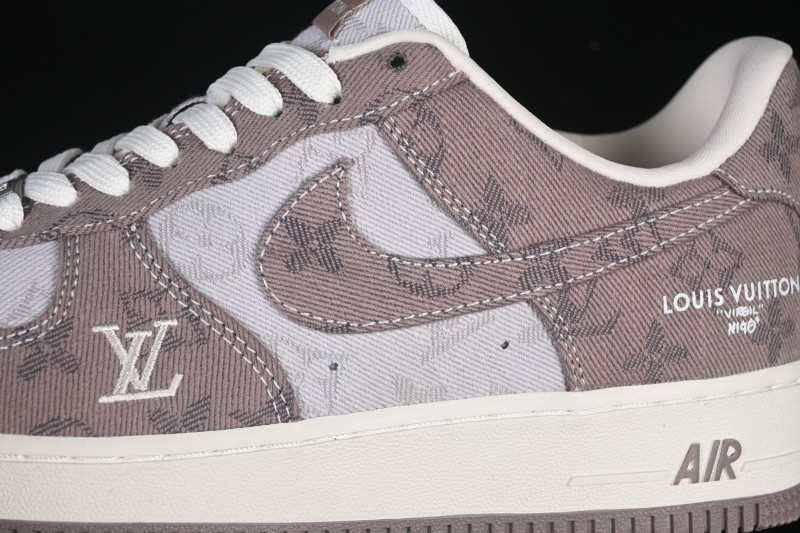 Nike Air Force 1 '07 Low Canvas Sneakers with Louis Vuitton Collaboration Design - YF9511-821