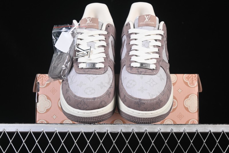 Nike Air Force 1 '07 Low Canvas Sneakers with Louis Vuitton Collaboration Design - YF9511-821