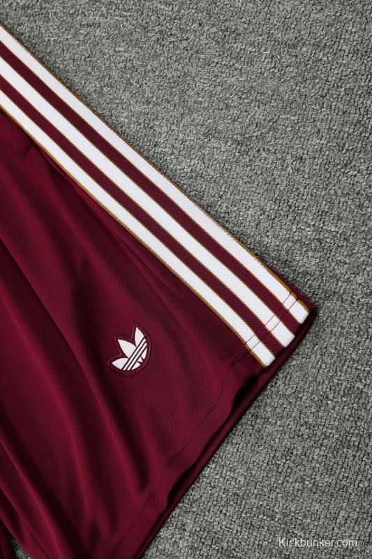 25/26 Arsenal Adidas Original Wine Short Sleeve Jersey+Shorts